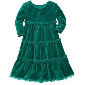 Hanna Andersson green velour twirl dress size 4 (100)